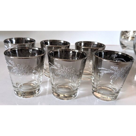 MCM Set Of 6 Dorothy Thorpe Whiskey Brandy Glass Tumbler+ 6 Shots Sandblasted - Picture 5 of 15
